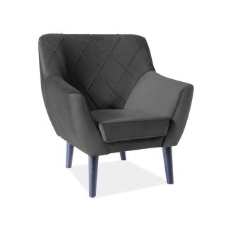  FOTEL KIER 1 VELVET KOLOR CZARNY BLUVEL 19 / WENGE KIER1V19W Meble Signal 