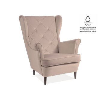  FOTEL LADY MATT VELVET 08 BEŻOWY / WENGE LADYMV08BE Meble Signal 