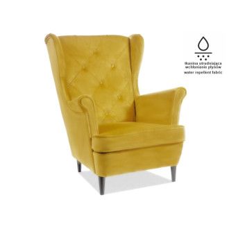  FOTEL LADY MATT VELVET 48 ŻÓŁTY/ WENGE LADYMV48ZO Meble Signal 