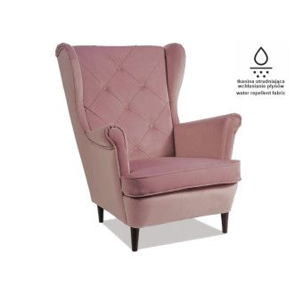  FOTEL LADY MATT VELVET 63 ANTYCZNY RÓŻ / WENGE LADYMV63R Meble Signal 