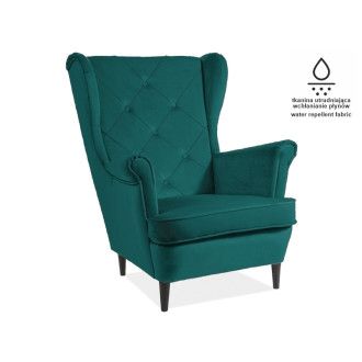  FOTEL LADY MATT VELVET 77 TURKUS / WENGE LADYMV77TU Meble Signal 