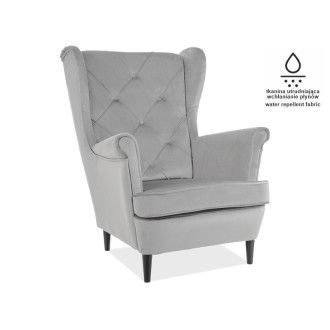  FOTEL LADY MATT VELVET 85 SZARY / WENGE LADYMV85SZ Meble Signal 