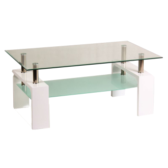  ŁAWA LISA BASIC TRANSP./BIAŁY LAKIER 100x60x45 LISABB Meble Signal 