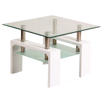  ŁAWA LISA D BASIC TRANSP./BIAŁY LAKIER 60x60x45 LISADBB Meble Signal 