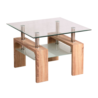  ŁAWA LISA D BASIC TRANSP./DĄB SONOMA 60x60x45 LISADBS Meble Signal 