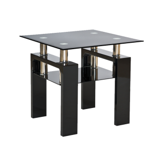  ŁAWA LISA D TRANSP./CZARNY LAKIER 60x60x55 LISADCLH1 Meble Signal 