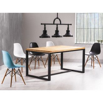  STÓŁ LORAS A OKLEINA NATURALNA DĄB/CZARNY 150x90 LORASADC150 Meble Signal 