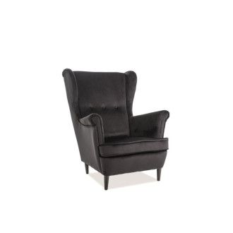  FOTEL LORD VELVET CZARNY BLUVEL 19 / WENGE LORDV19 Meble Signal 