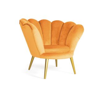  FOTEL MAGNOLIA 1 VELVET CURRY BLUVEL 68 / ZŁOTY MAGNOLIAV68 Meble Signal 