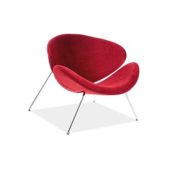  FOTEL MAJOR VELVET BORDOWY BLUVEL 59 / CHROM MAJORV59CH Meble Signal 