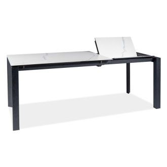  STÓŁ METROPOL CERAMIC BIAŁY EFEKT MARMURU/CZARNY MAT 120(180)X80 METROPOLCB120 Meble Signal 