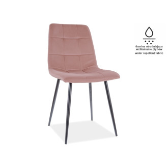 KRZESŁO MILA MATT VELVET 63 CZARNY STELAŻ / RÓŻ ANTYCZNY MILAMVCRA