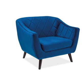  FOTEL MOLLY 1 VELVET GRANATOWY BLUVEL 86 / WENGE (T) MOLLY1V86GR Meble Signal 