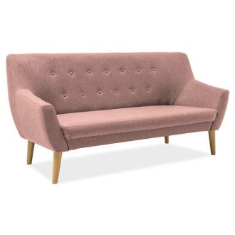 SOFA NORDIC 3 KOLOR RÓŻ TAPICERKA CABLO 12 / BUK NORDIC3CABLO12 Meble Signal 