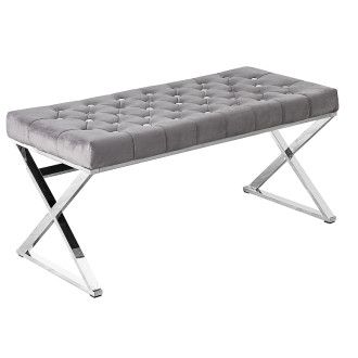  ŁAWKA ONYX SREBRNY/SZARY AKSAMIT TAP.187 ONYXSSZ Meble Signal 