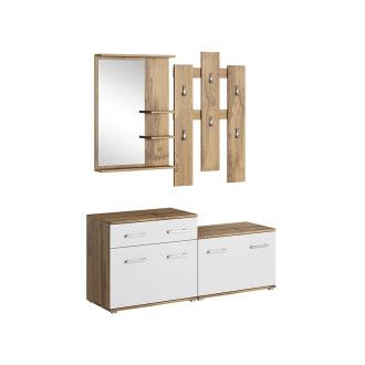  PRZEDPOKÓJ ZESTAW P-008 DĄB WOTAN / BIAŁY MAT P008DWBMN Meble Signal 