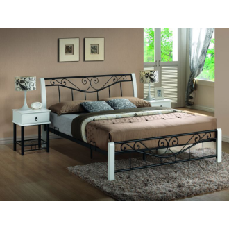  ŁÓŻKO PARMA 160X200 BIAŁY/CZARNY PARMA2B Meble Signal 