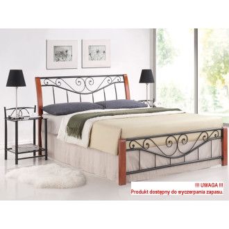  ŁÓŻKO PARMA 140X200 ANTYCZNA CZEREŚNIA/CZARNY PARMAŁ140CA Meble Signal 