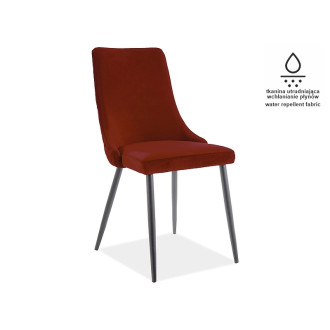 KRZESŁO PIANO B MATT VELVET 59 CZARNY STELAŻ / BORDO PIANOBMVCBO