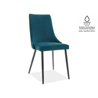 KRZESŁO PIANO B MATT VELVET 77 CZARNY STELAŻ / TURKUS PIANOBMVCTU
