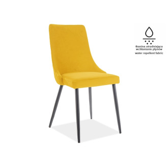 KRZESŁO PIANO B MATT VELVET 48 CZARNY STELAŻ / ŻÓŁTY PIANOBMVCZO