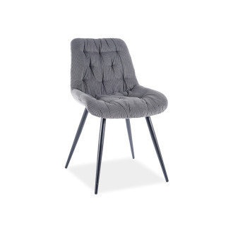 KRZESŁO PRAGA SZTRUKS CZARNY STELAŻ/SZARY FJORD 15 PRAGASCSZ