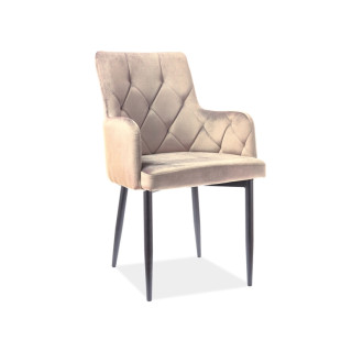 KRZESŁO RICARDO B VELVET CZARNY STLEAŻ / BEŻ BLUVEL28 RICARDOBVCBE