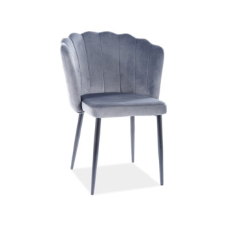 KRZESŁO ROKSANA VELVET CZARNY STELAŻ / SZARY BLUVEL 14 ROKSANAVCSZ