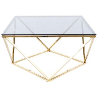  ŁAWA SILVER A SZKŁO DYMIONE/ZŁOTY 80X80 SILVERACZL Meble Signal 