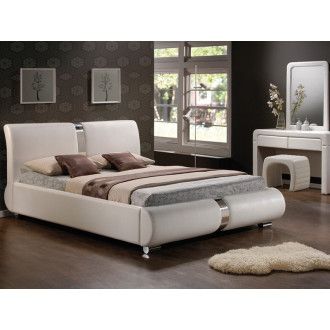  ŁÓŻKO TOKYO 180X200 BIAŁY/CHROM TOKYO180BCH Meble Signal 