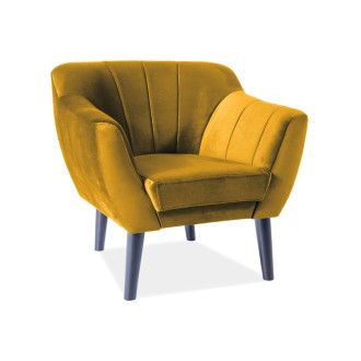  FOTEL TREFL 1 VELVET KOLOR CURRY BLUVEL 68 / WENGE TREFL1V68W Meble Signal 