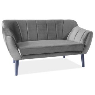  SOFA TREFL 2 VELVET KOLOR SZARY BLUVEL 14 / WENGE TREFL2V14W Meble Signal 