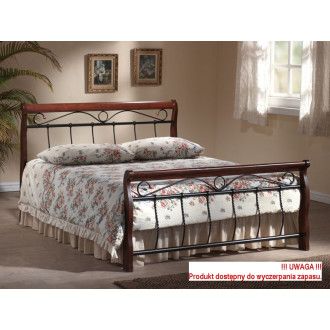  ŁÓŻKO VENECJA 90X200 ANTYCZNA CZEREŚNIA/CZARNY VENECJA1AC Meble Signal 