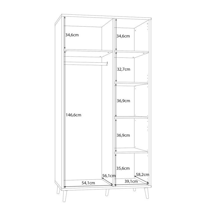 FORTE AKSANA Szafa ubraniowa AKNS822L