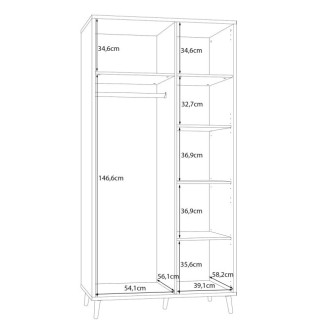 FORTE AKSANA Szafa ubraniowa AKNS822L