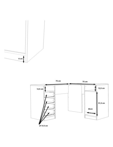 FORTE NET106 Biurko narożne OFDB125 kolor 120