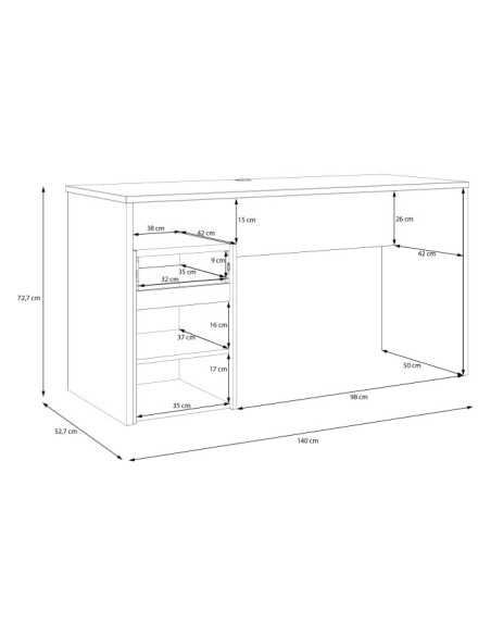 FORTE MODULTRICK Biurko MDUB112 kolor M961