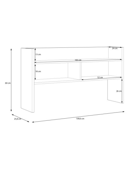 FORTE MODULTRICK Nadstawka do biurka MDUN121 kolor M957