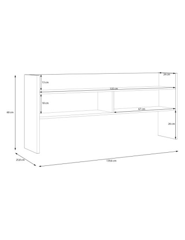 FORTE MODULTRICK Nadstawka do biurka MDUN122 kolor M329