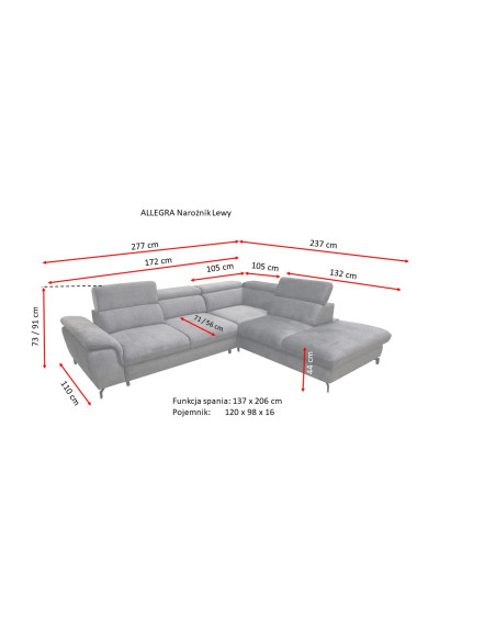 Benix Meble Narożnik Alegra