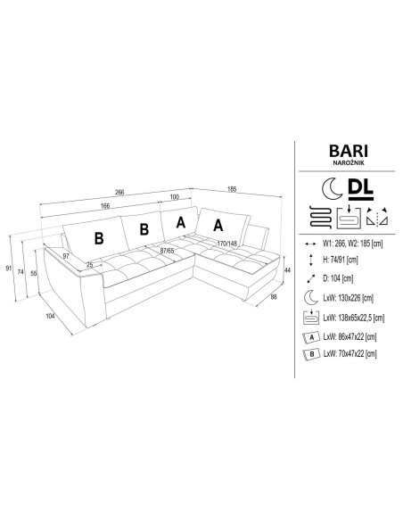 Benix Meble Narożnik Bari